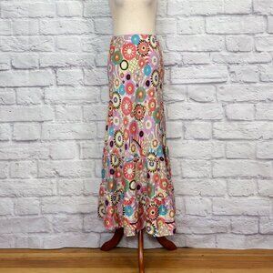 Michelle DeCourcy Silk Floral Tiered Maxi Skirt